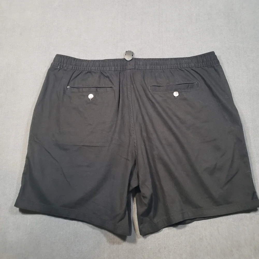 George Pull On Shorts Mens XL Black Drawstring Elastic Waist Cotton Blend 40-42